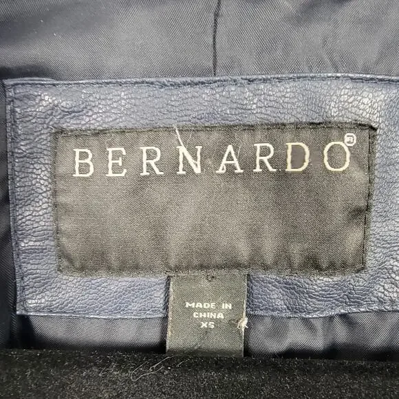 Bernardo Faux Leather Moto Biker Jacket Gray Asym Zip Buckle Hardware - Picture 5 of 10